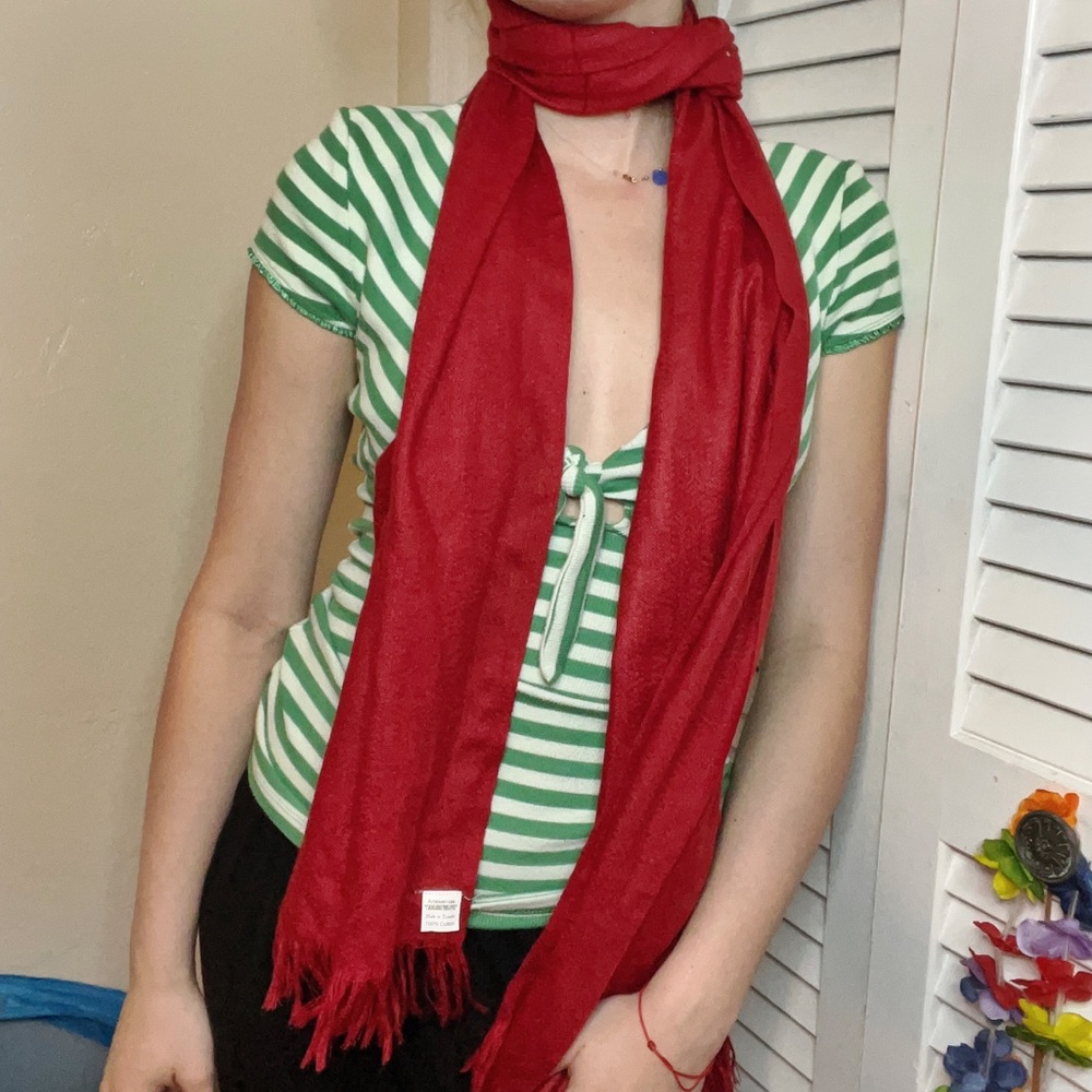 Artesanías Tahuantinsuyo 100% Cotton Red Scarf